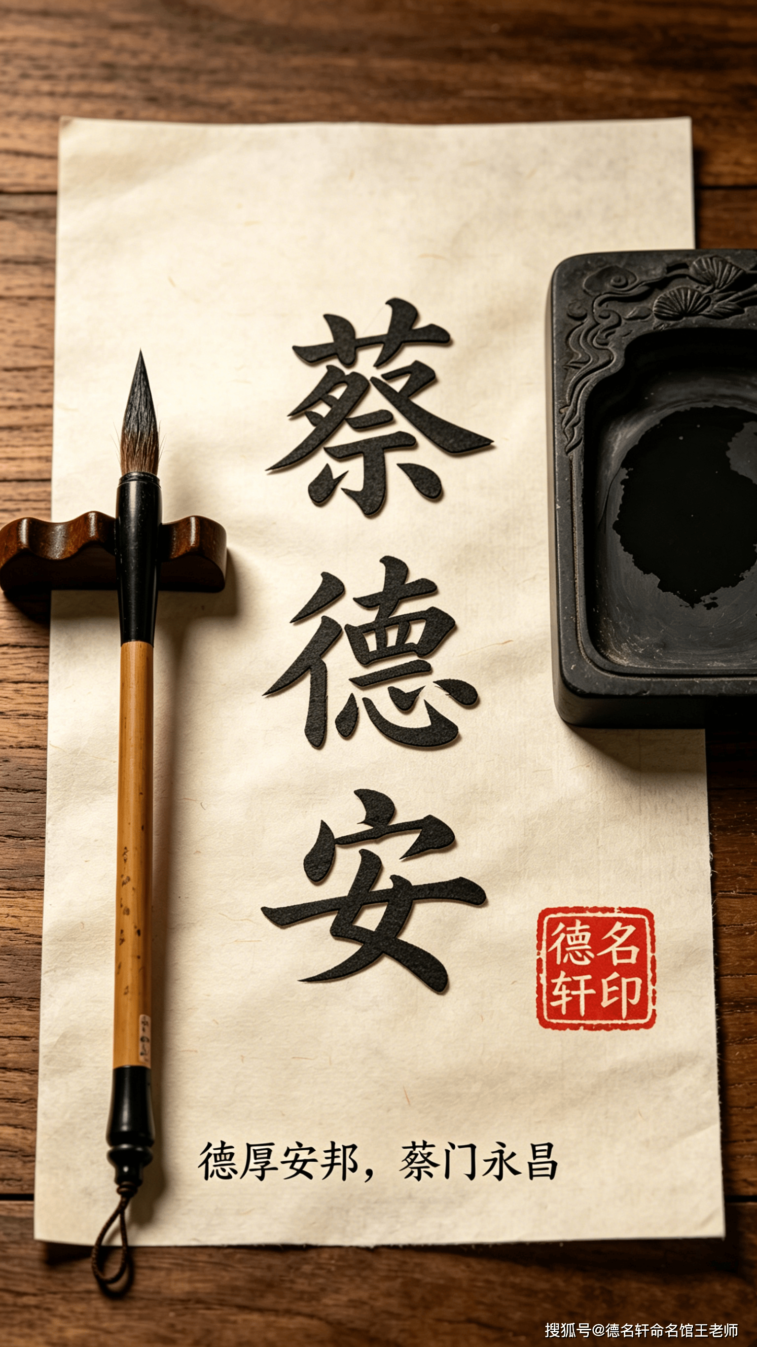 原創2026年寶寶起名案例 蔡德安：德厚安邦，蔡門永昌