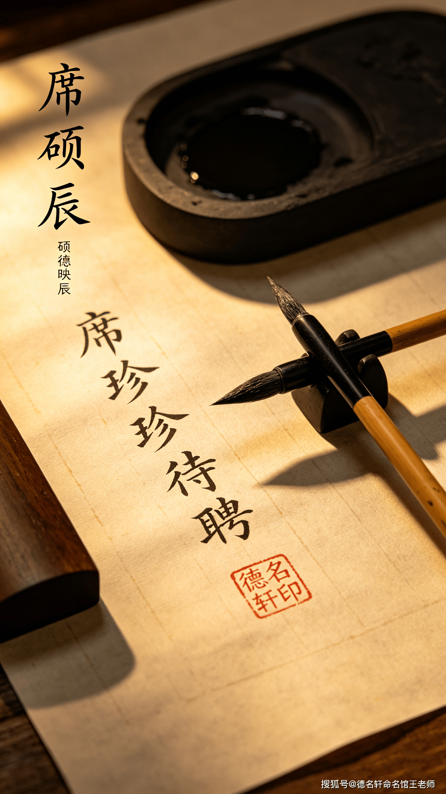 原創2026年寶寶起名案例 第5724案例 席碩辰：碩德映辰，席珍待聘