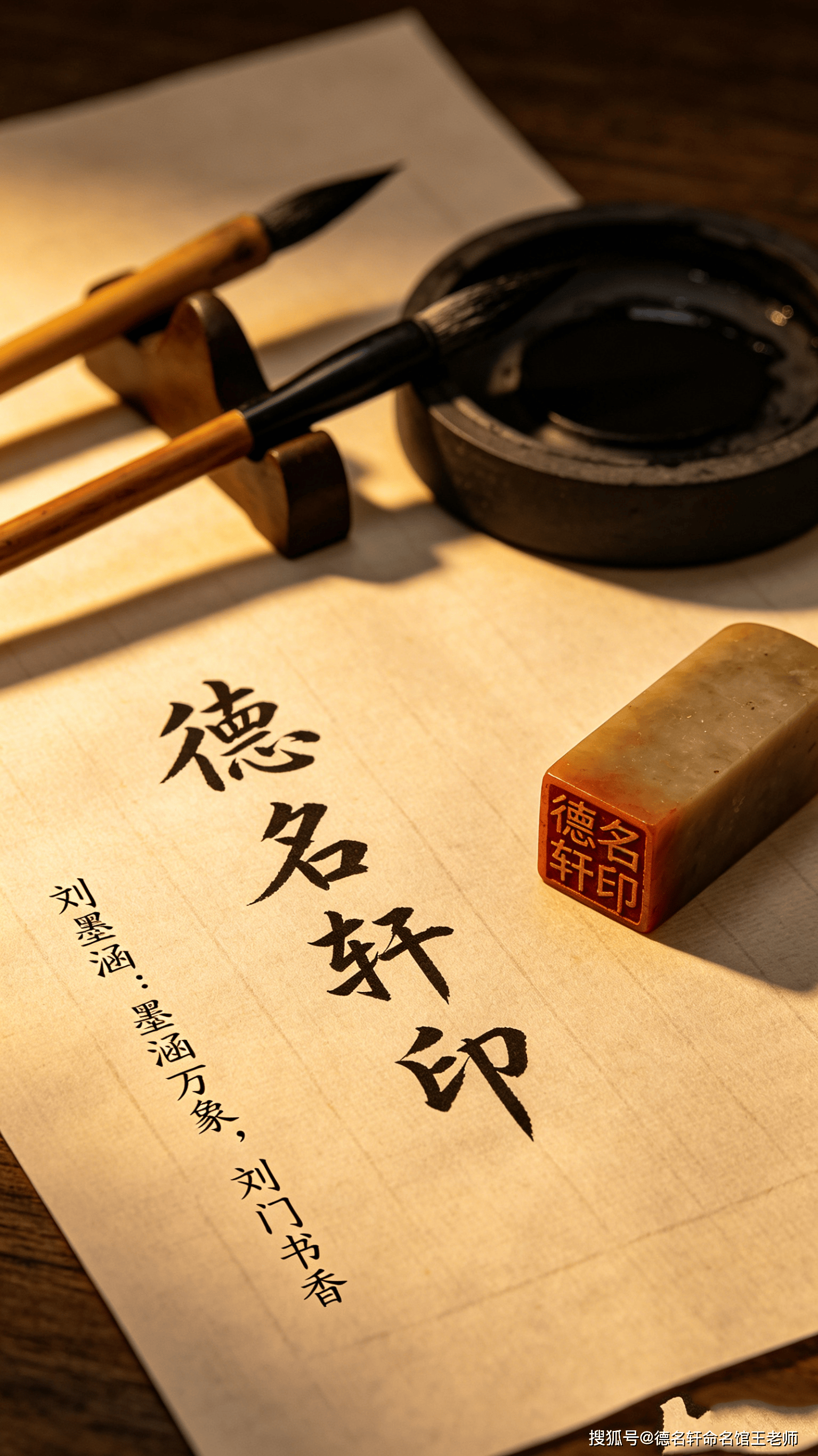 原創2026年寶寶起名案例 劉墨涵：墨涵永珍，劉門書香