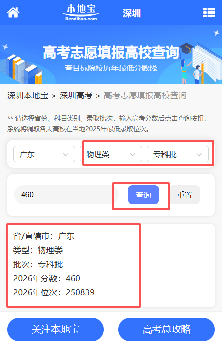 2026廣東高考460分能上哪些公辦大學？