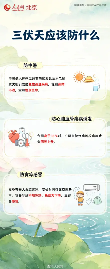 收藏！超實用的三伏健康小知識