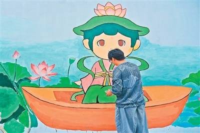 大學生暑期牆繪 賦能鄉村文旅（圖片新聞）