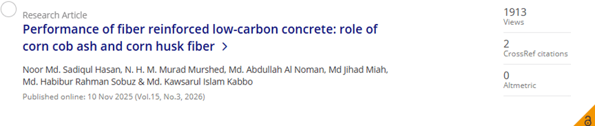 原創刊・見｜水泥低碳材料SCI優選期刊 Journal of Sustainable Cement-Based Materials，綠色建材研究新陣地